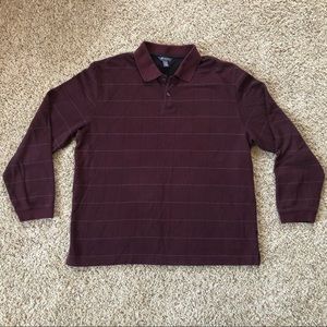 Van Heusen Flex Men's Burgundy Polo Shirt Long Sleeve Size XL